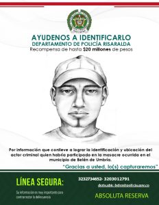 Ofrecen recompensa de hasta $20 millones por responsables de ataque armado en Belén de Umbría