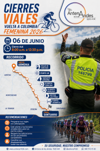 Vuelta Femenina a Colombia provocará cierres viales temporales en Risaralda este fin de semana