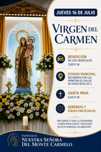 Santa Rosa de Cabal celebrará el Día de la Virgen del Carmen