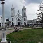 Vista real del centro y la iglesia principal de Santa Rosa de Cabal